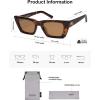 imageSOJOS Trendy Rectangle Polarized Sunglasses for Women Men Retro Narrow Cateye Sunnies SJ2354Brown TortoiseBrown