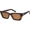 imageSOJOS Trendy Rectangle Polarized Sunglasses for Women Men Retro Narrow Cateye Sunnies SJ2354Brown TortoiseBrown
