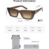 imageSOJOS Trendy Rectangle Polarized Sunglasses for Women Men Retro Narrow Cateye Sunnies SJ2354Dark BrownGradient Brown