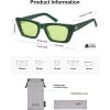 imageSOJOS Trendy Rectangle Polarized Sunglasses for Women Men Retro Narrow Cateye Sunnies SJ2354GreenGreen Tint