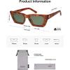 imageSOJOS Trendy Rectangle Polarized Sunglasses for Women Men Retro Narrow Cateye Sunnies SJ2354Orange TortoiseGreen