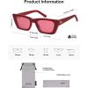 imageSOJOS Trendy Rectangle Polarized Sunglasses for Women Men Retro Narrow Cateye Sunnies SJ2354RedRed Tint
