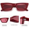 imageSOJOS Trendy Rectangle Polarized Sunglasses for Women Men Retro Narrow Cateye Sunnies SJ2354RedRed Tint