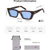 imageSOJOS Trendy Rectangle Polarized Sunglasses for Women Men Retro Narrow Cateye Sunnies SJ2354TortoiseBlue Tint