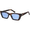imageSOJOS Trendy Rectangle Polarized Sunglasses for Women Men Retro Narrow Cateye Sunnies SJ2354TortoiseBlue Tint