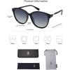 imageSOJOS Trendy Round Polarized Sunglasses for Women Fashion UV400 Protection Lens Womens Sunnies Sunglasses SJ2147 with Black FrameGrey Grading Lens