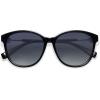 imageSOJOS Trendy Round Polarized Sunglasses for Women Fashion UV400 Protection Lens Womens Sunnies Sunglasses SJ2147 with Black FrameGrey Grading Lens