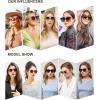 imageSOJOS Trendy Round Polarized Sunglasses for Women Fashion UV400 Protection Lens Womens Sunnies Sunglasses SJ2147 with Black FrameGrey Grading Lens