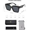 imageSOJOS Trendy Square Polarized Sunglasses for Womens MensRetro Plastic Frame Shades Designer Inspired Sun Glasses SJ2306Black