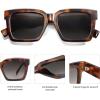 imageSOJOS Trendy Square Polarized Sunglasses for Womens MensRetro Plastic Frame Shades Designer Inspired Sun Glasses SJ2306Brown