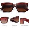 imageSOJOS Trendy Square Polarized Sunglasses for Womens MensRetro Plastic Frame Shades Designer Inspired Sun Glasses SJ2306Red
