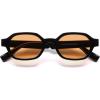 imageSOJOS Retro Polarized Hexagon Sunglasses for Women Men UV400 Trendy Rectangle 70s 80s 90s Shades SJ2389Orange
