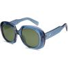imageSOJOS Sunglasses for Women ampamp Men Round Thick Polarized Lens Trendy Oversized Shades SJ2317BlueGreen