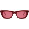 imageSOJOS Trendy Rectangle Polarized Sunglasses for Women Men Retro Narrow Cateye Sunnies SJ2354RedRed Tint