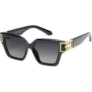 imageSOJOS Luxury Trendy Square Sunglasses for Women Designer Shades UV400 protection Lenses SJ2277All Black