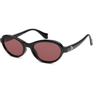 imageSOJOS Ocean Collection Polarized Retro Oval Small Sunglasses Womens Recycled Plastic Frame EcoFriendly UV400 EchoBlackBurgundy