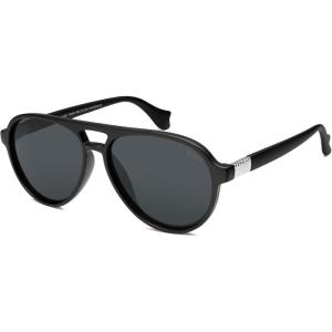 imageSOJOS Ocean Collection Polarized Retro Oversized Aviator Sunglasses Women Men Recycled Plastic EcoFriendly ConstellationBlackGrey