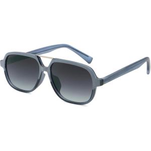 imageSOJOS Retro Aviator Sunglasses Womens Mens Vintage Double Bridge Sun Glasses 70s 80s 90s Shades SJ2399Blue