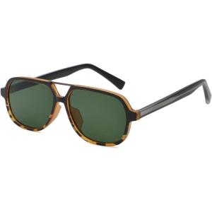 imageSOJOS Retro Aviator Sunglasses Womens Mens Vintage Double Bridge Sun Glasses 70s 80s 90s Shades SJ2399Tortoise