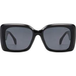 imageSOJOS Retro Oversized Square Sunglasses for Women Trendy Large Luxury Womens Big Shades SJ2350Black