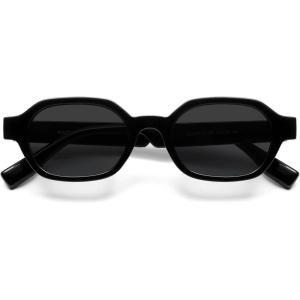imageSOJOS Retro Polarized Hexagon Sunglasses for Women Men UV400 Trendy Rectangle 70s 80s 90s Shades SJ2389Black