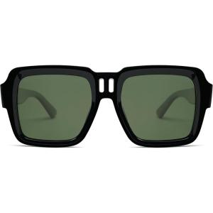 imageSOJOS Retro Square Polarized Sunglasses for Women Men Trendy Large Frame Sun Glasses Designer Inspired Shades SJ2320Black