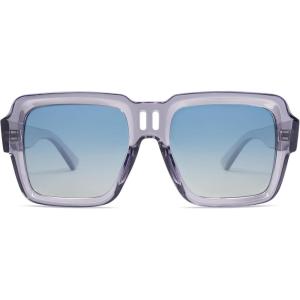 imageSOJOS Retro Square Polarized Sunglasses for Women Men Trendy Large Frame Sun Glasses Designer Inspired Shades SJ2320Grey