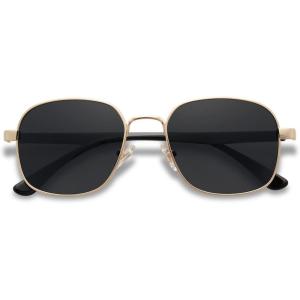 imageSOJOS Square Polarized Sunglasses for Men and Women Rectangle Shades Designer Style SJ1156 with Gold FrameGrey Lens