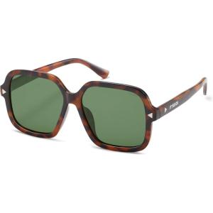 imageSOJOS Sunglasses for Women ampamp Men Square Polarized Lens Trendy Oversized Shades SJ2298BorwnTortoise SilverGreen