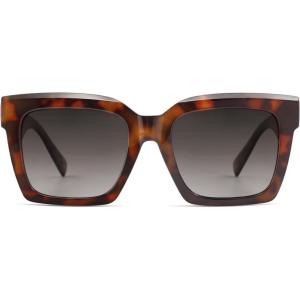 imageSOJOS Trendy Square Polarized Sunglasses for Womens MensRetro Plastic Frame Shades Designer Inspired Sun Glasses SJ2306Brown