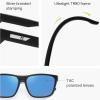 imageSOJOS Polarized Square Sunglasses Men Womens TR90 Lightweight Frame UV Protection ShadesMatte BlackBlue Mirrored