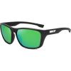 imageSOJOS Polarized Square Sunglasses Men Womens TR90 Lightweight Frame UV Protection ShadesMatte BlackGreen Mirrored