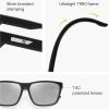 imageSOJOS Polarized Square Sunglasses Men Womens TR90 Lightweight Frame UV Protection ShadesMatte BlackSilver Mirrored