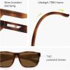 imageSOJOS Polarized Square Sunglasses Men Womens TR90 Lightweight Frame UV Protection ShadesTortoiseBrown