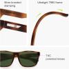 imageSOJOS Polarized Square Sunglasses Men Womens TR90 Lightweight Frame UV Protection ShadesTortoiseGreen