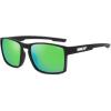 imageSOJOS Polarized Sunglasses for Driving Outdoor Sports  Square UV Protection Shades Men WomenMatte BlackGreen Mirrored