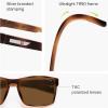 imageSOJOS Polarized Sunglasses for Driving Outdoor Sports  Square UV Protection Shades Men WomenTortoiseBrown