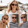 imageSOJOS Polarized Wrap Around Aviator Sunglasses for Women Men Retro Rectangle UV400 Womens Vintange Sports Sun Glasses SJ2269 White Milky Light Brown Frame Brown Lens