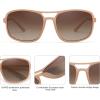 imageSOJOS Polarized Wrap Around Aviator Sunglasses for Women Men Retro Rectangle UV400 Womens Vintange Sports Sun Glasses SJ2269 White Milky Light Brown Frame Brown Lens