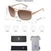 imageSOJOS Polarized Wrap Around Aviator Sunglasses for Women Men Retro Rectangle UV400 Womens Vintange Sports Sun Glasses SJ2269 White Milky Light Brown Frame Brown Lens