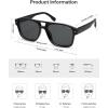 imageSOJOS Retro Square Polarized Aviator Sunglasses Womens Mens Trendy Rectangle Shades SJ2604BlackGrey
