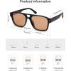 imageSOJOS Retro Square Polarized Aviator Sunglasses Womens Mens Trendy Rectangle Shades SJ2604BlackLight Brown