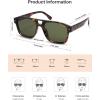 imageSOJOS Retro Square Polarized Aviator Sunglasses Womens Mens Trendy Rectangle Shades SJ2604Brown TortoiseDark Green