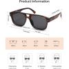 imageSOJOS Retro Square Polarized Aviator Sunglasses Womens Mens Trendy Rectangle Shades SJ2604Dark TortoiseGrey