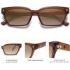 imageSOJOS Trendy Polarized Sunglasses Womens Men Retro Vintage 90s Cute Cat Eye Narrow Sun Glasses SJ2381Coffee Frame Coffee Grading Lens