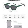 imageSOJOS Trendy Polarized Sunglasses Womens Men Retro Vintage 90s Cute Cat Eye Narrow Sun Glasses SJ2381Green Frame Grey Lens