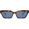imageSOJOS Trendy Polarized Sunglasses Womens Men Retro Vintage 90s Cute Cat Eye Narrow Sun Glasses SJ2381Tortoise Frame Grey Lens