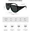 imageSOJOS Vintage Retro Oversized Big Aviator Polarized Sunglasses Womens Men SJ2615Black Frame Grey Lens