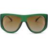 imageSOJOS Vintage Retro Oversized Big Aviator Polarized Sunglasses Womens Men SJ2615Green Frame Brown Grading Lens