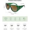 imageSOJOS Vintage Retro Oversized Big Aviator Polarized Sunglasses Womens Men SJ2615Green Frame Brown Grading Lens